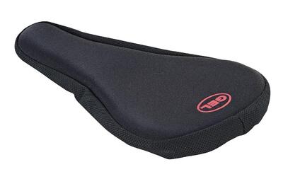 Coprisella in gel versione stretta poliestere nero con cordino