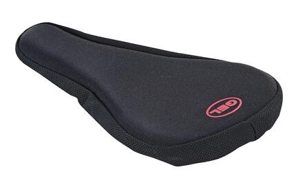Housse de selle en gel, version étroite, polyester, noire avec cordon de serrage