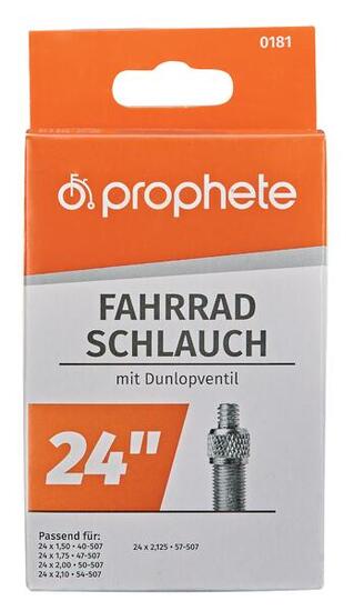 Fahrradschlauch 24 Zoll x 1.75 - 2.125, Dunlopventil