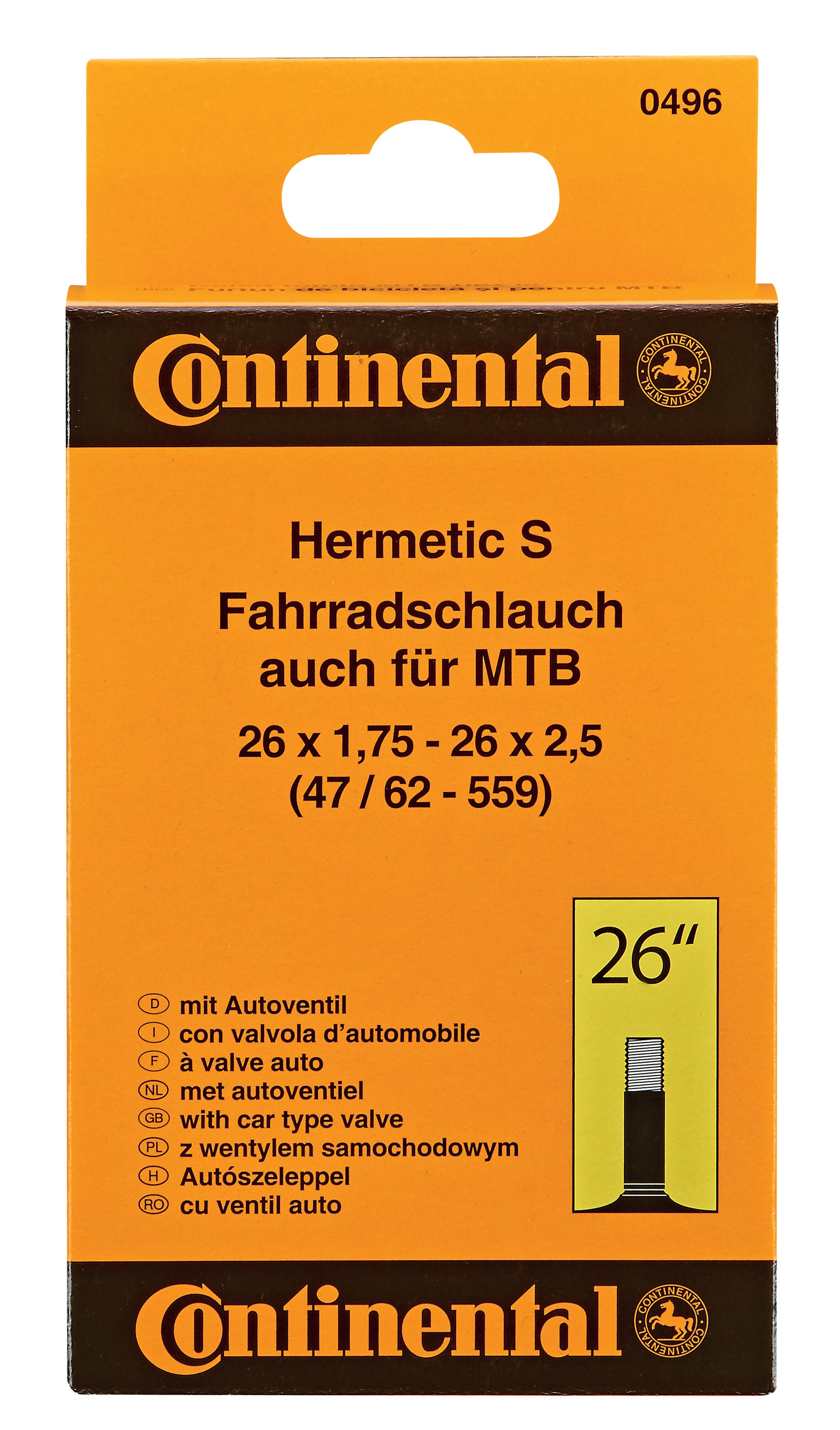 CONTINENTAL CONTINENTAL fietsband binnenband 26 inch x 1.75 - 2.125, autoventiel