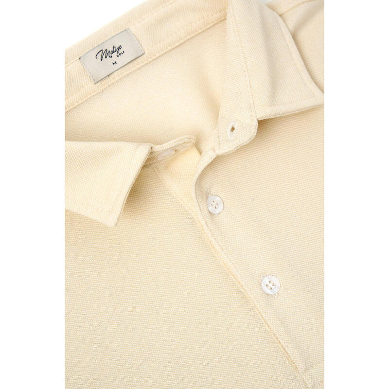 Polo Golf Eco Pique Manches Longues Homme Beige