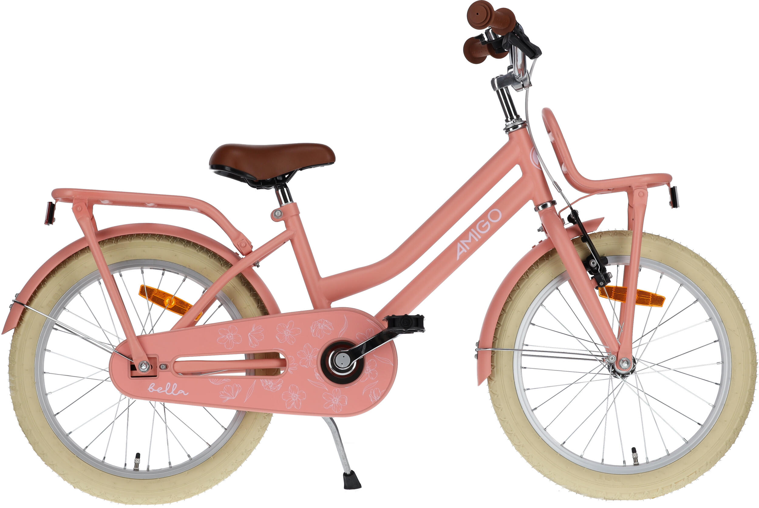 AMIGO AMIGO Meisjesfiets Bella 18 Inch Meisjes Terugtraprem Zalmroze