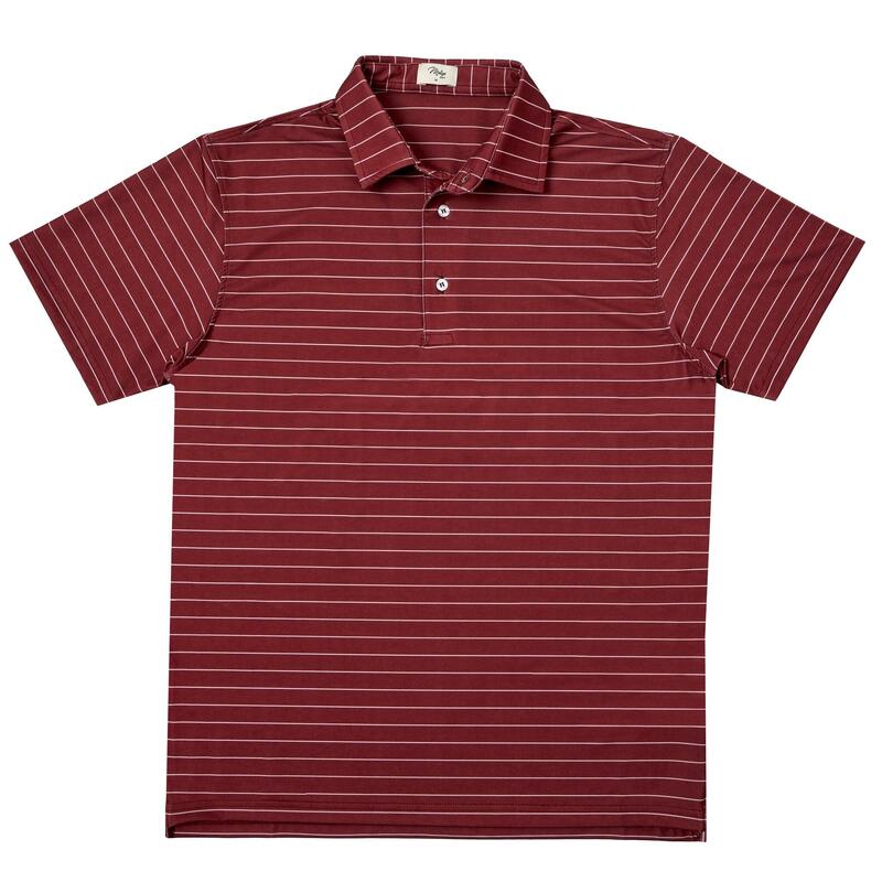 Polo da Golf Linee Fini Manica Corta Uomo Bordeaux