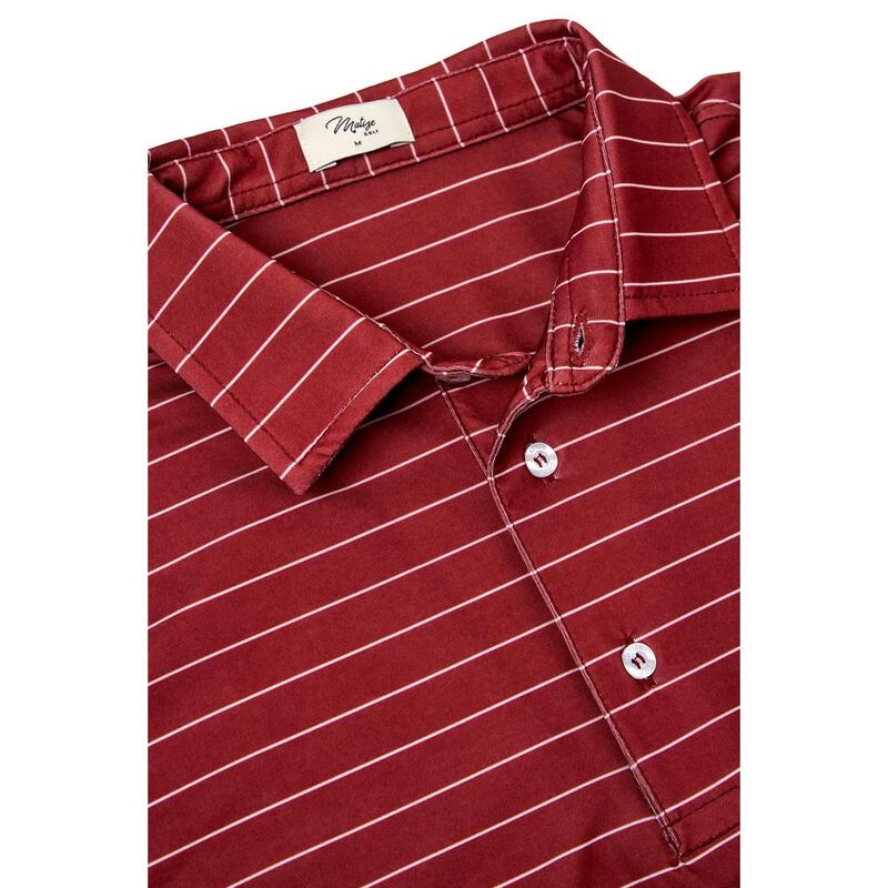 Polo da Golf Linee Fini Manica Corta Uomo Bordeaux