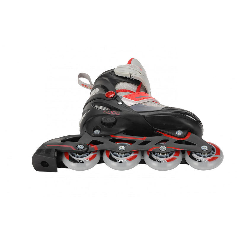 AMIGO 2-in-1 inlineskates en schaatsen junior zwart/rood