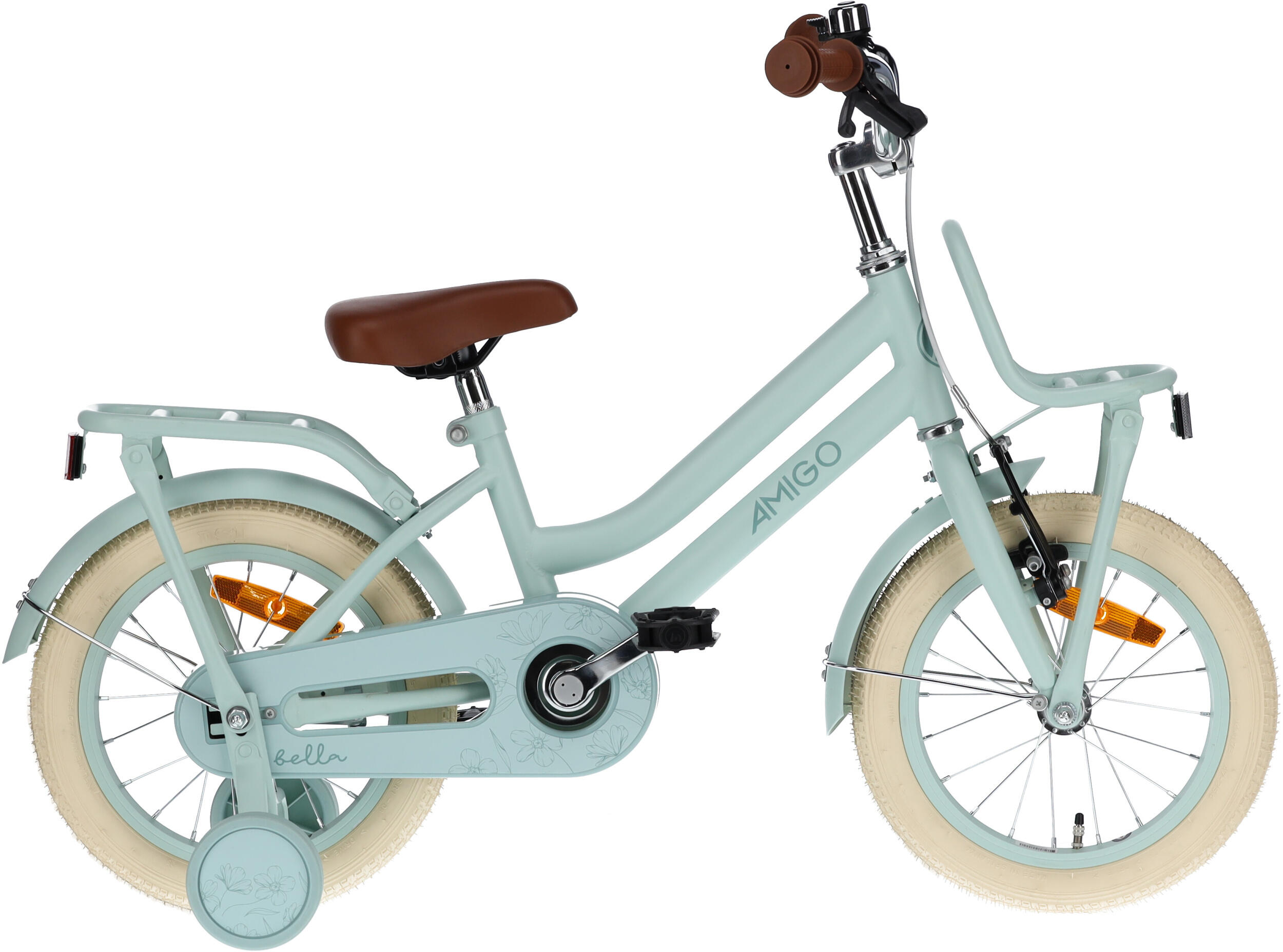 AMIGO AMIGO Meisjesfiets Bella 14 Inch 24 cm Meisjes Terugtraprem Groen