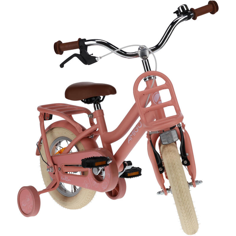 AMIGO Vélo fille Bella 12 Pouces 21 cm Fille Frein à rétropédalage Saumon