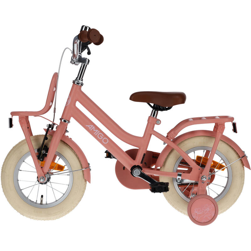 AMIGO Vélo fille Bella 12 Pouces 21 cm Fille Frein à rétropédalage Saumon