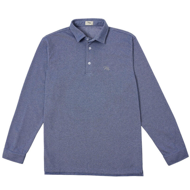 Polo de Golf Eco Piqué Manga Comprida Homem Azul