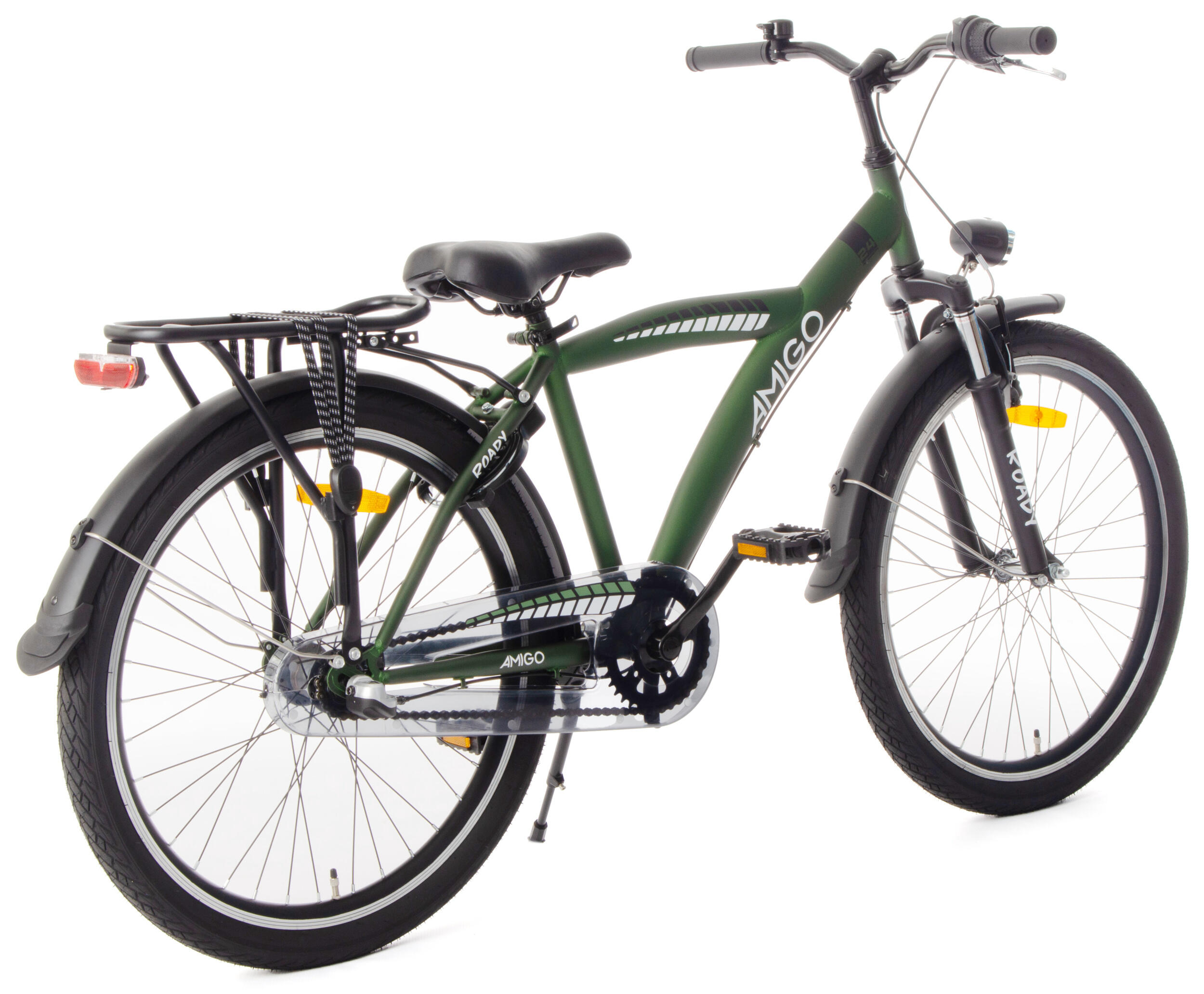 AMIGO Jongensfiets Roady 24 Inch Jongens 3V Terugtraprem Groen 6/7