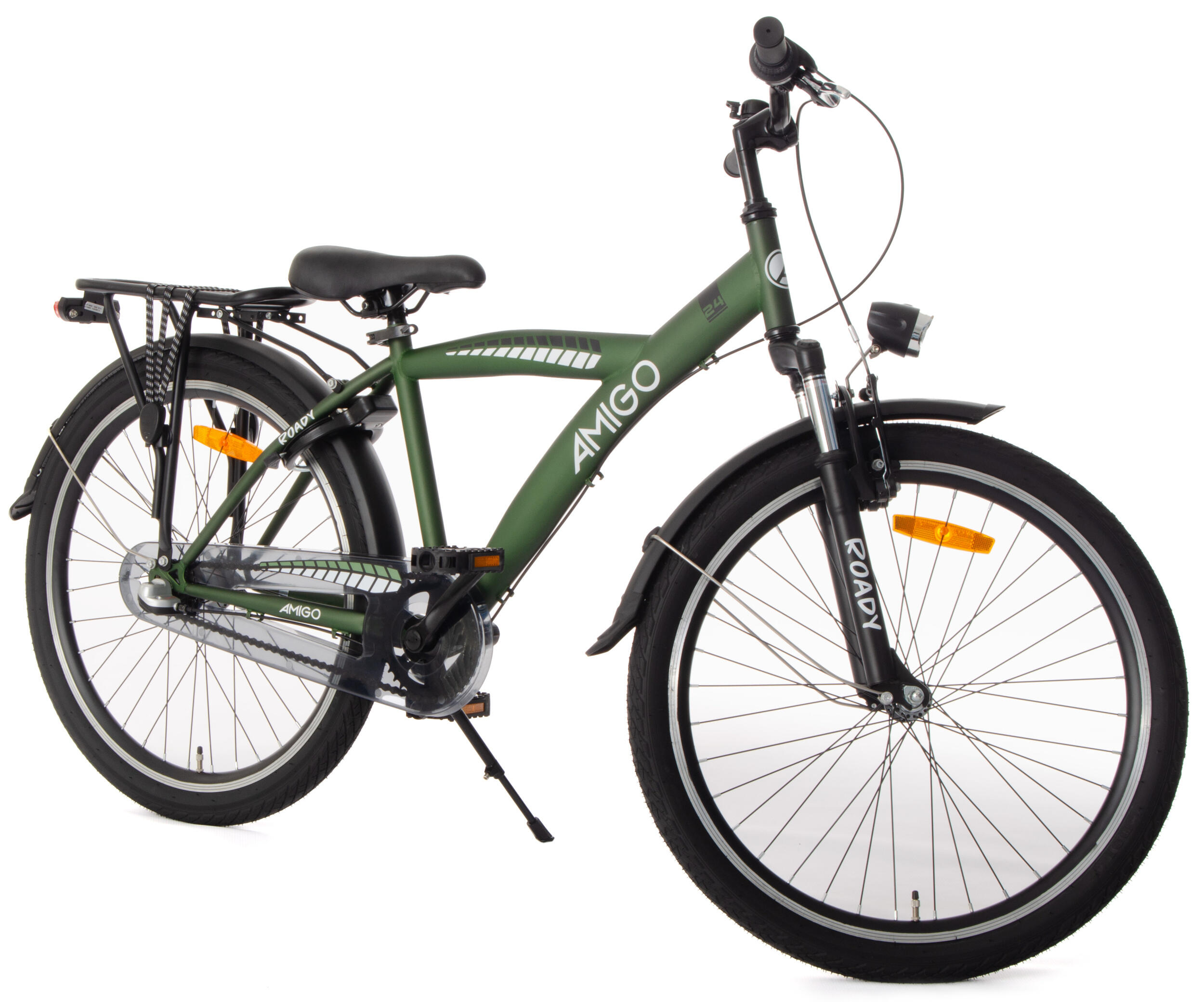 AMIGO Jongensfiets Roady 24 Inch Jongens 3V Terugtraprem Groen 5/7