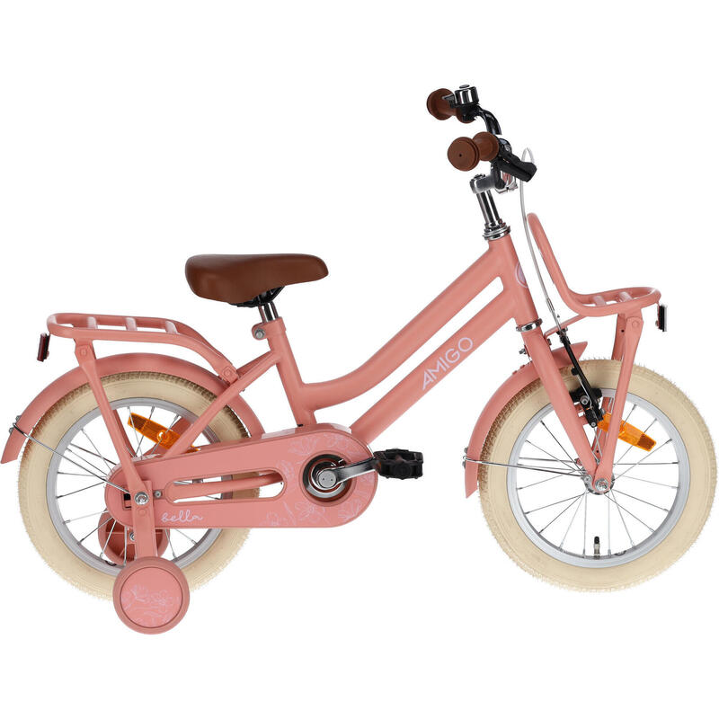 AMIGO Vélo fille Bella 14 Pouces 24 cm Fille Frein à rétropédalage Saumon