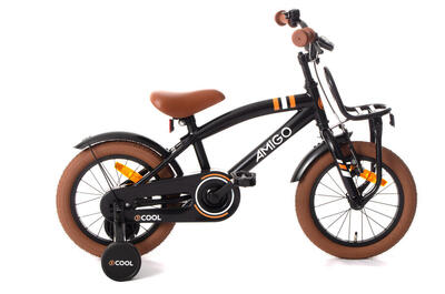 AMIGO Kinderfahrräder Jungen 2Cool 14 Zoll Jungen Rücktrittbremse Schwarz