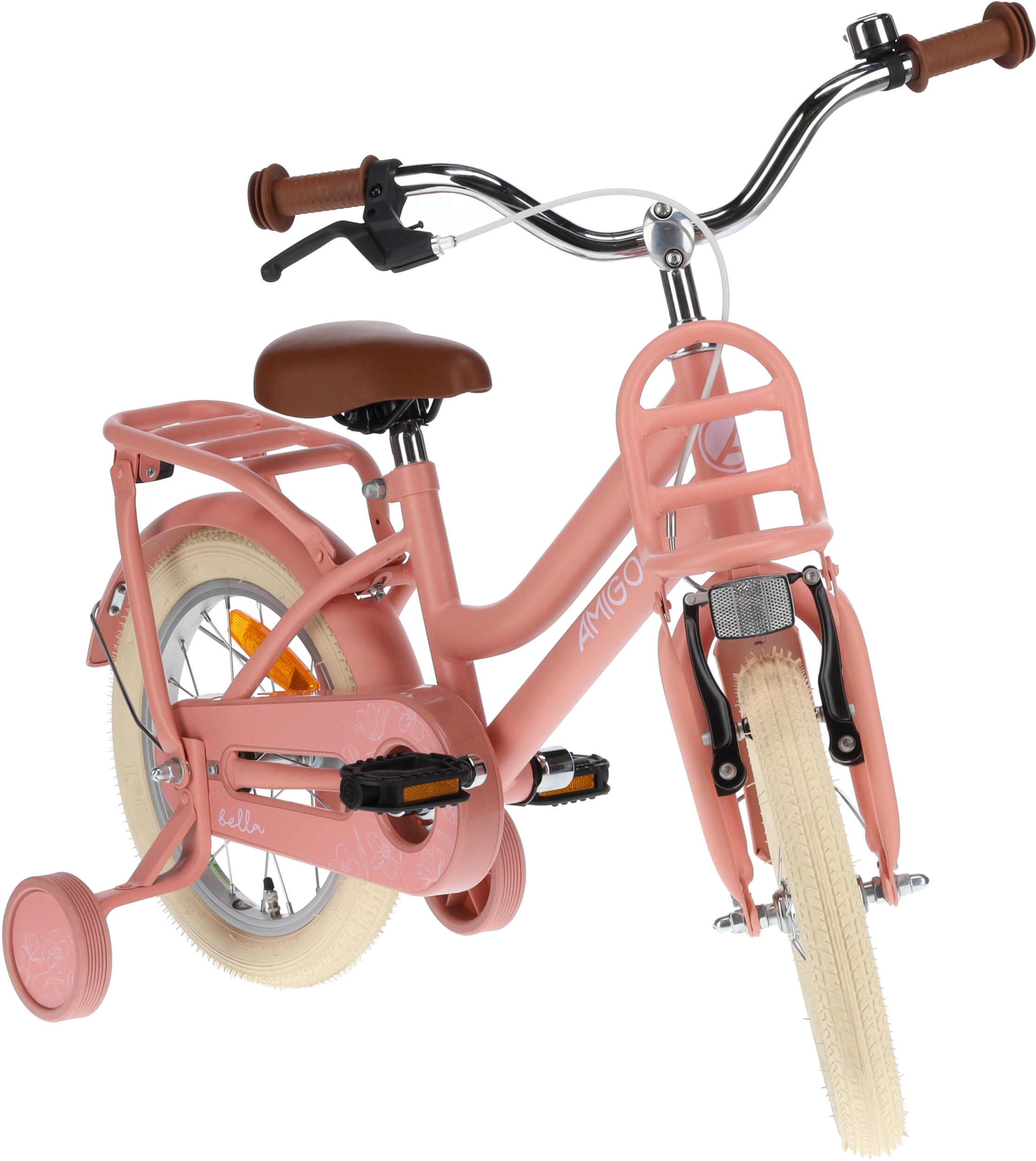 AMIGO Kinderfahrräder Mädchen Bella 14 Zoll Mädchen Rücktrittbremse Lachsfarben 5/7