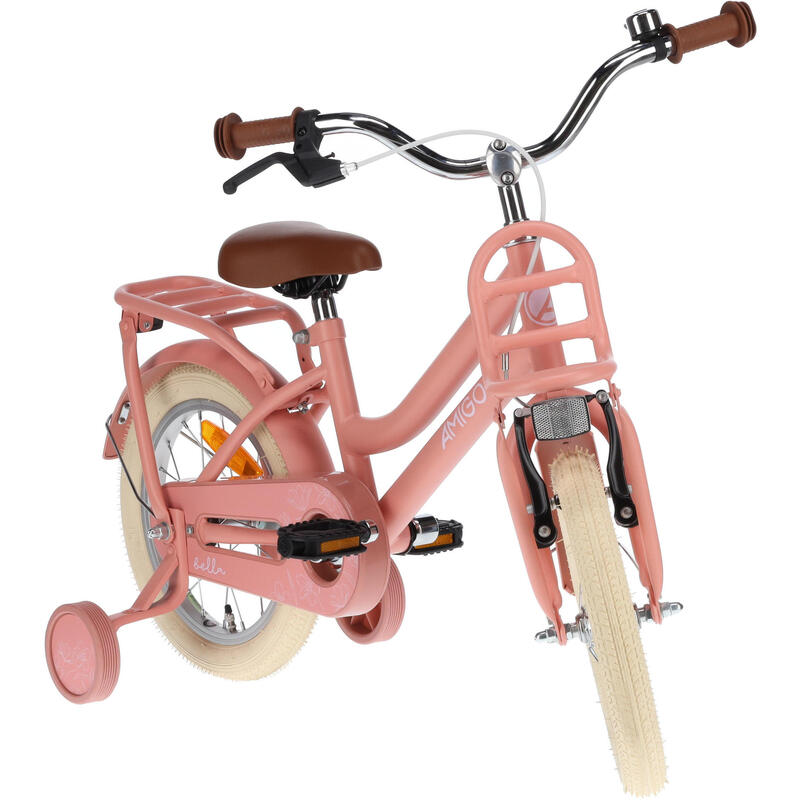 AMIGO Vélo fille Bella 14 Pouces 24 cm Fille Frein à rétropédalage Saumon