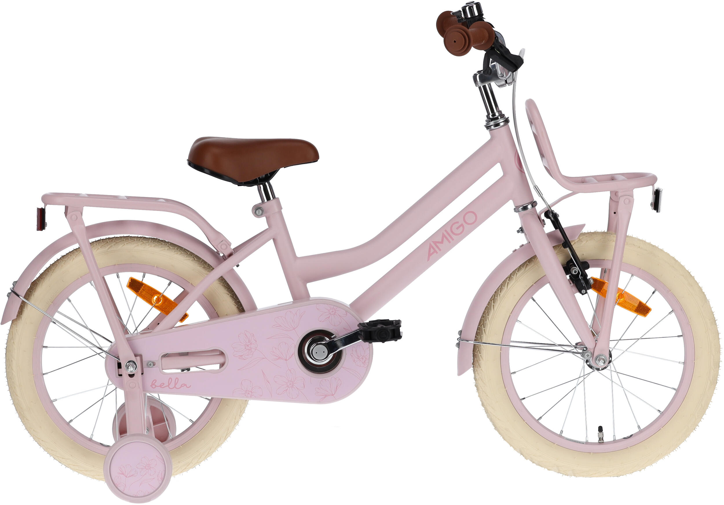 AMIGO AMIGO Meisjesfiets Bella 16 Inch 26 cm Meisjes Terugtraprem Roze
