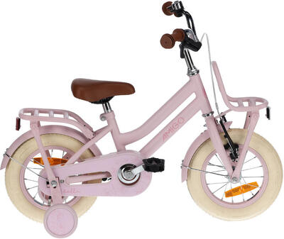 AMIGO Kinderfahrräder Mädchen Bella 12 Zoll Mädchen Rücktrittbremse Rosa