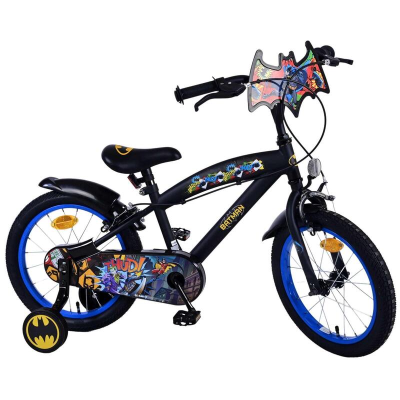 VOLARE BICYCLES Vélo enfant Batman 16 pouces, sans frein à rétropédalage