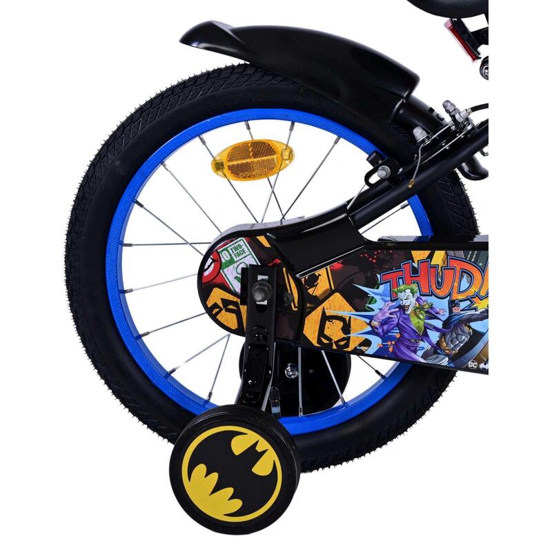 VOLARE BICYCLES Vélo enfant Batman 16 pouces, sans frein à rétropédalage