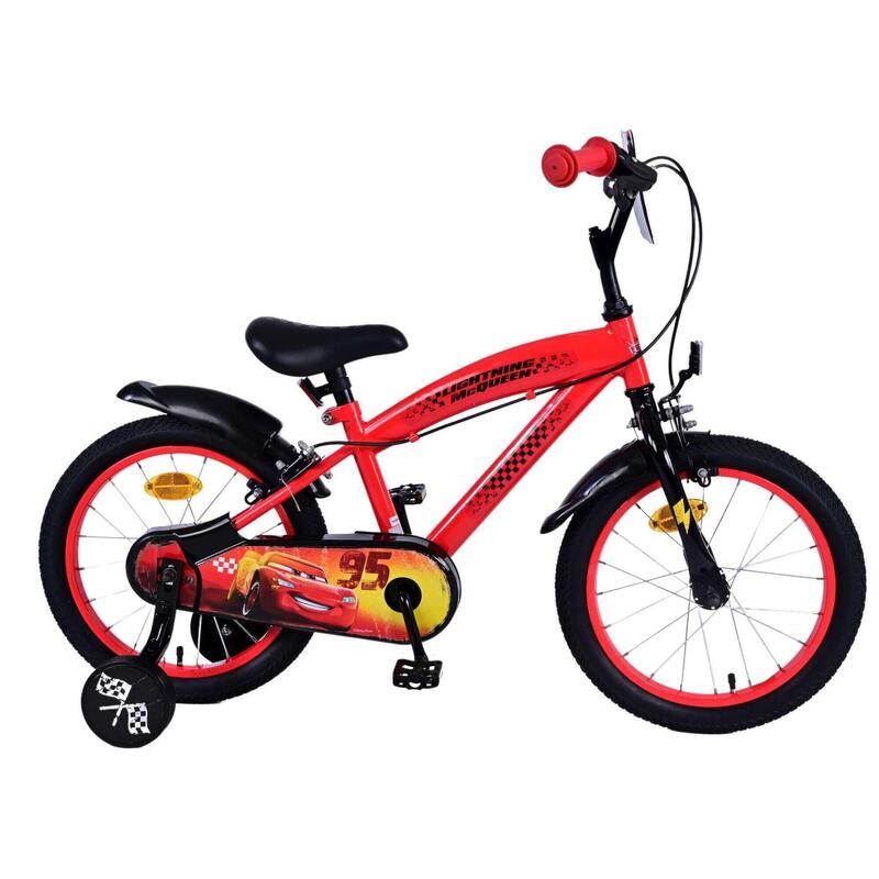 VOLARE BICYCLES Vélo enfant Disney Cars 16 pouces, sans frein à rétropédalage