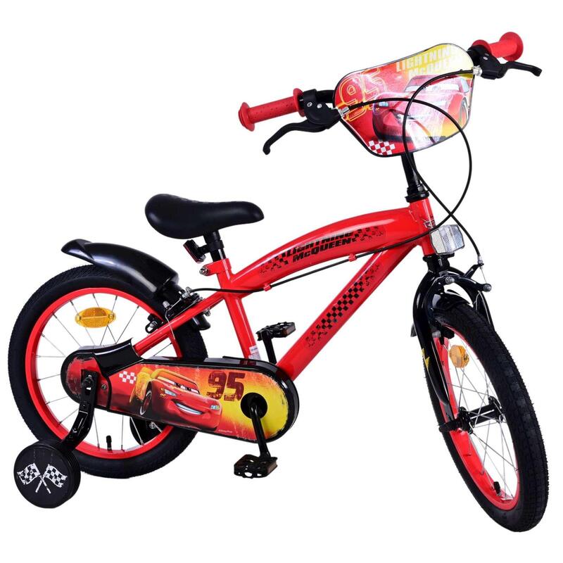 VOLARE BICYCLES Vélo enfant Disney Cars 16 pouces, sans frein à rétropédalage