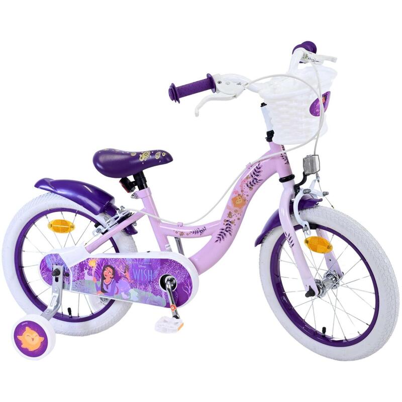 VOLARE BICYCLES Vélo enfant Disney Wish, 16 pouces, sans frein à rétropédalage