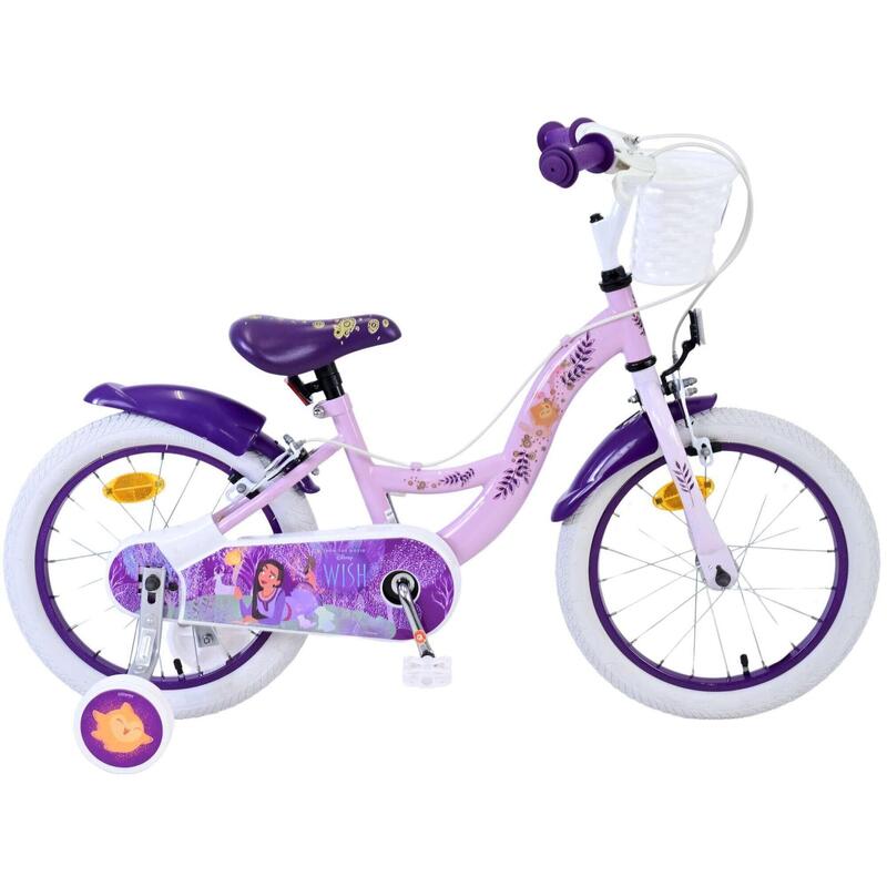 VOLARE BICYCLES Vélo enfant Disney Wish, 16 pouces, sans frein à rétropédalage