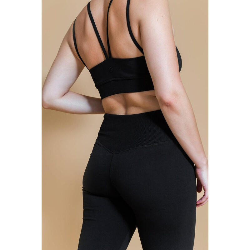 Mallas Leggings Yoga Pilates Shambhala Mudra Negro Algodón orgánico