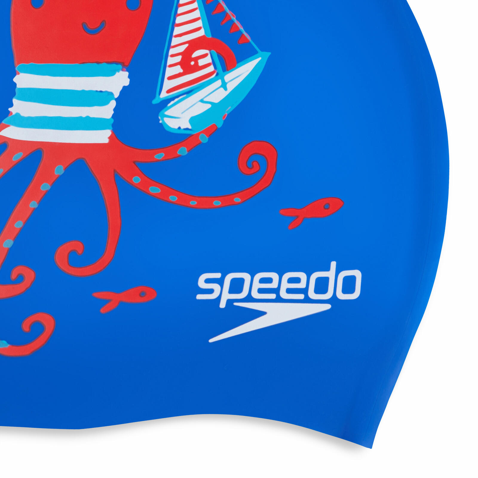 Casquette Speedo Junior imprimée en silicone - Bleu / Rouge / Blanc 3/4
