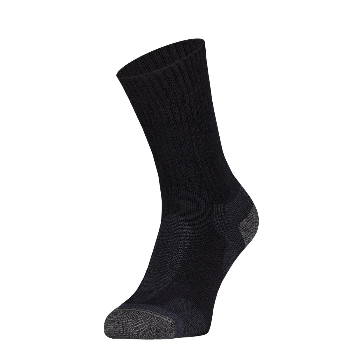 S59 Lot de 2 Paires de Chaussettes de Travail Outdoor en Laine Mérinos Noir 1/1