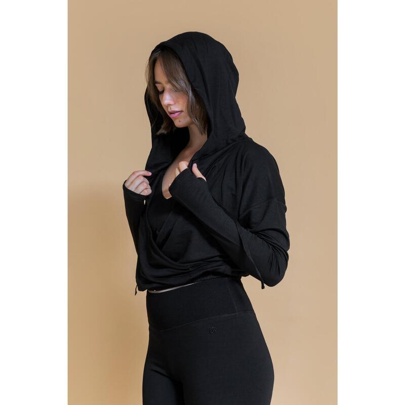 Sudadera Yoga Pilates Shambhala Niyama Negro Viscosa Ecovero