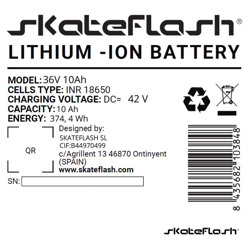 Bateria Para Patinete Electrico Skateflash Echo 36v 10AH - Repuestos Fuentes