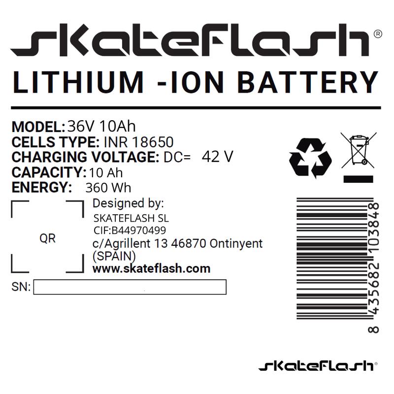Bateria Para Patinete Electrico Skateflash Echo 36v 10AH