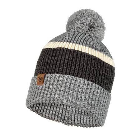 Czapka biegowa unisex Buff Knitted Hat Elon Ash ciepła z pomponem