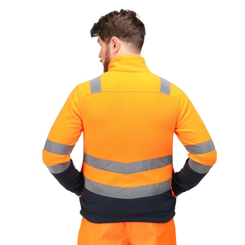 "Pro 250" Fleecejacke für Herren Orange/Marineblau