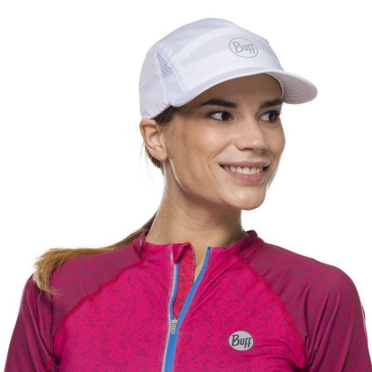 Czapka z daszkiem biegowa unisex Buff 5 Panels White ochrona UV