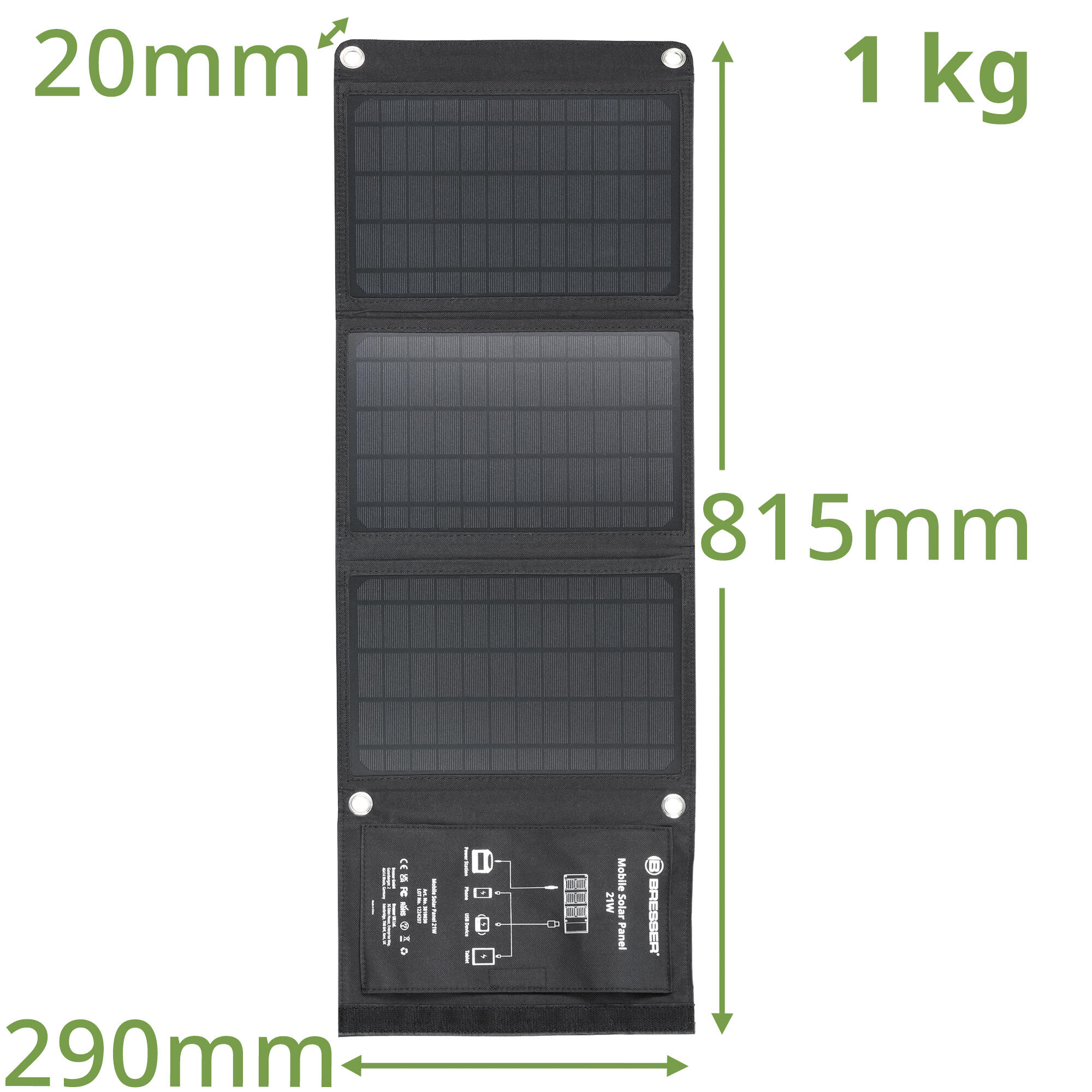 Painel Solar - Carregador Portátil 21W BRESSER 5/7