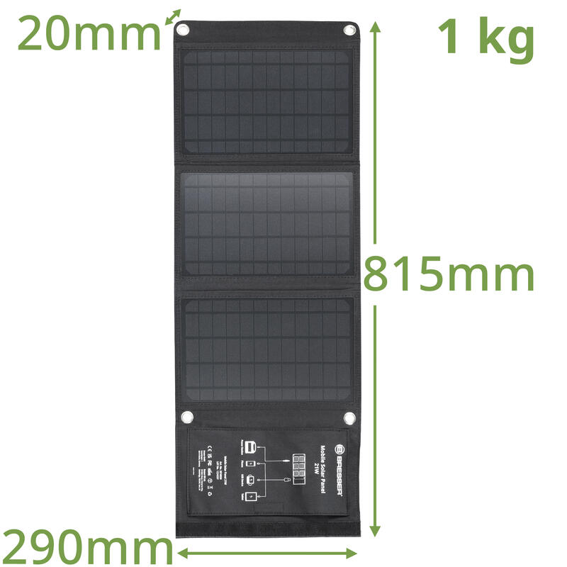 Panel solar cargador  portátil 21W BRESSER