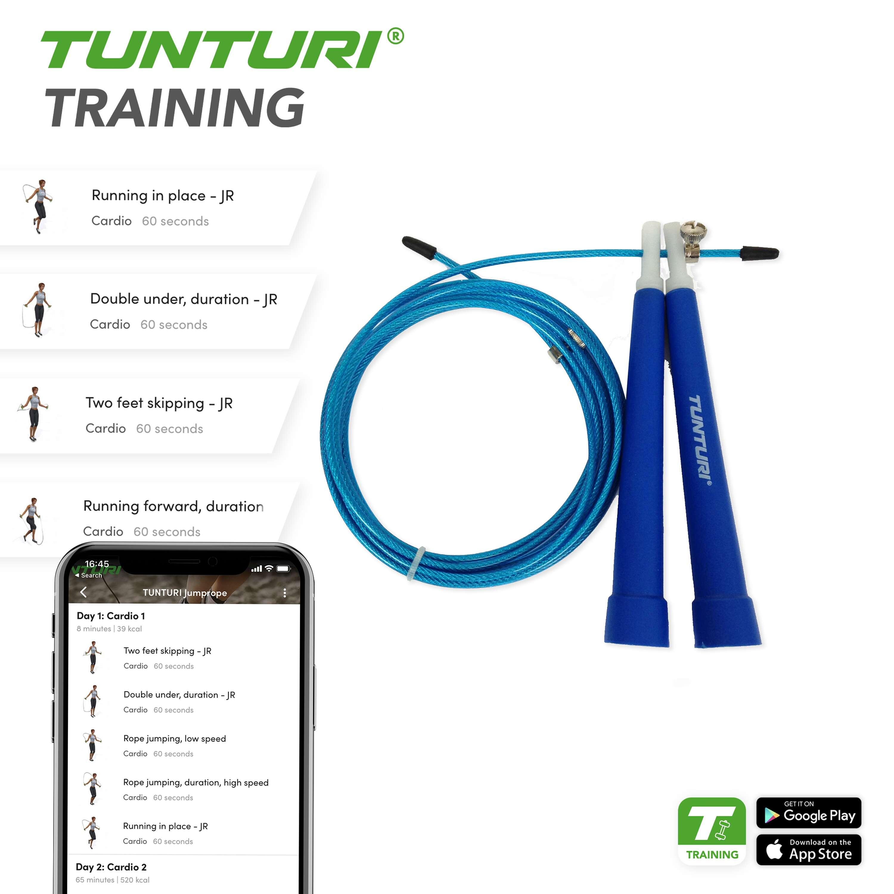 Cuerda de saltar ajustable - Azul 4/5
