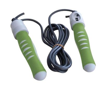 Springtouw - sport springtouw - fitness springtouw -- met teller - grijs/groen