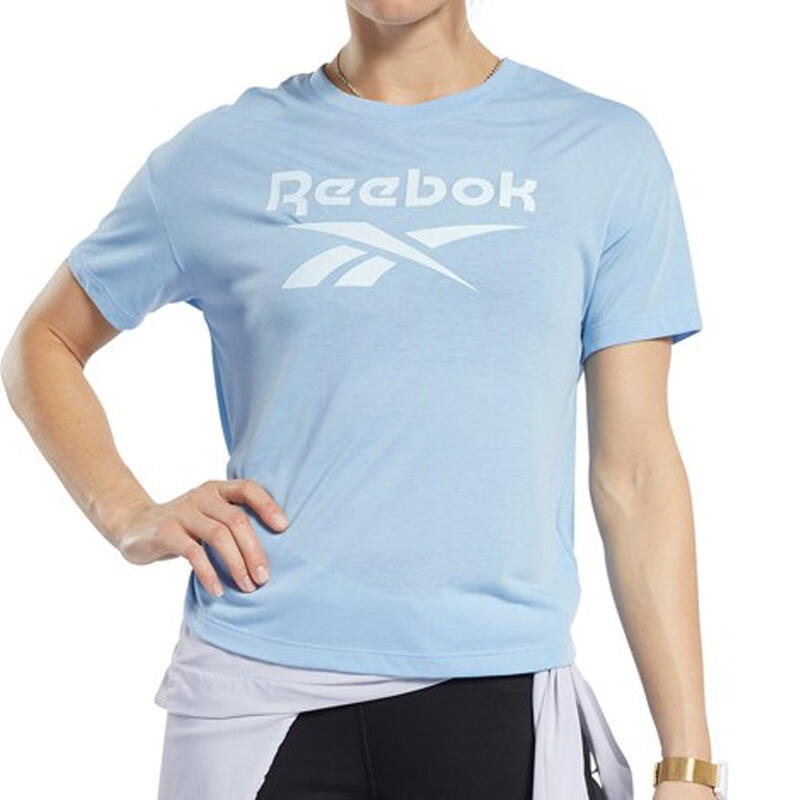 T-shirt Bleu Femme Reebok Workout Reday Supremium Logo