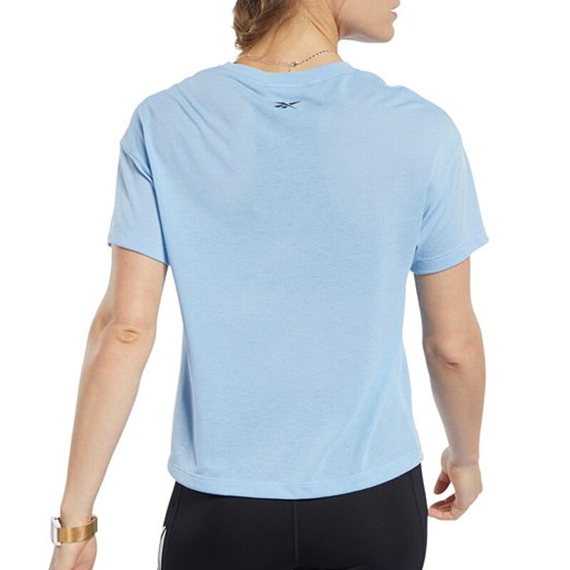 T-shirt Bleu Femme Reebok Workout Reday Supremium Logo