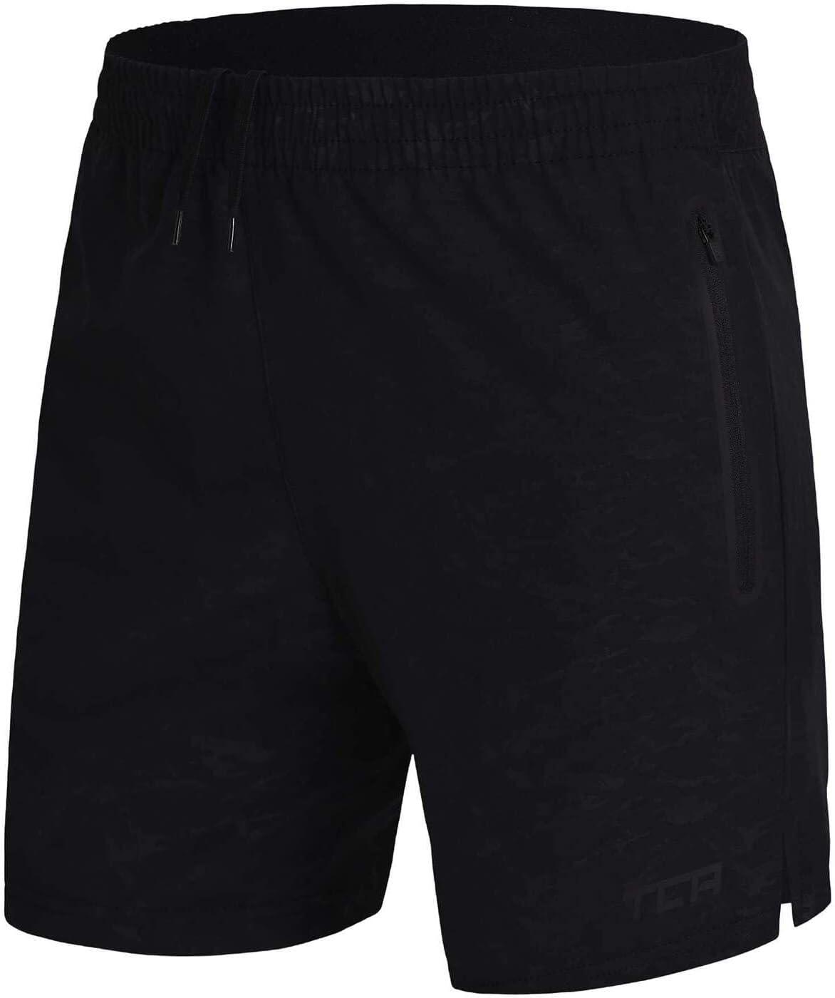 TCA Men's Elite Tech Lightweight Running Shorts with Zip Pockets - Dark Combat