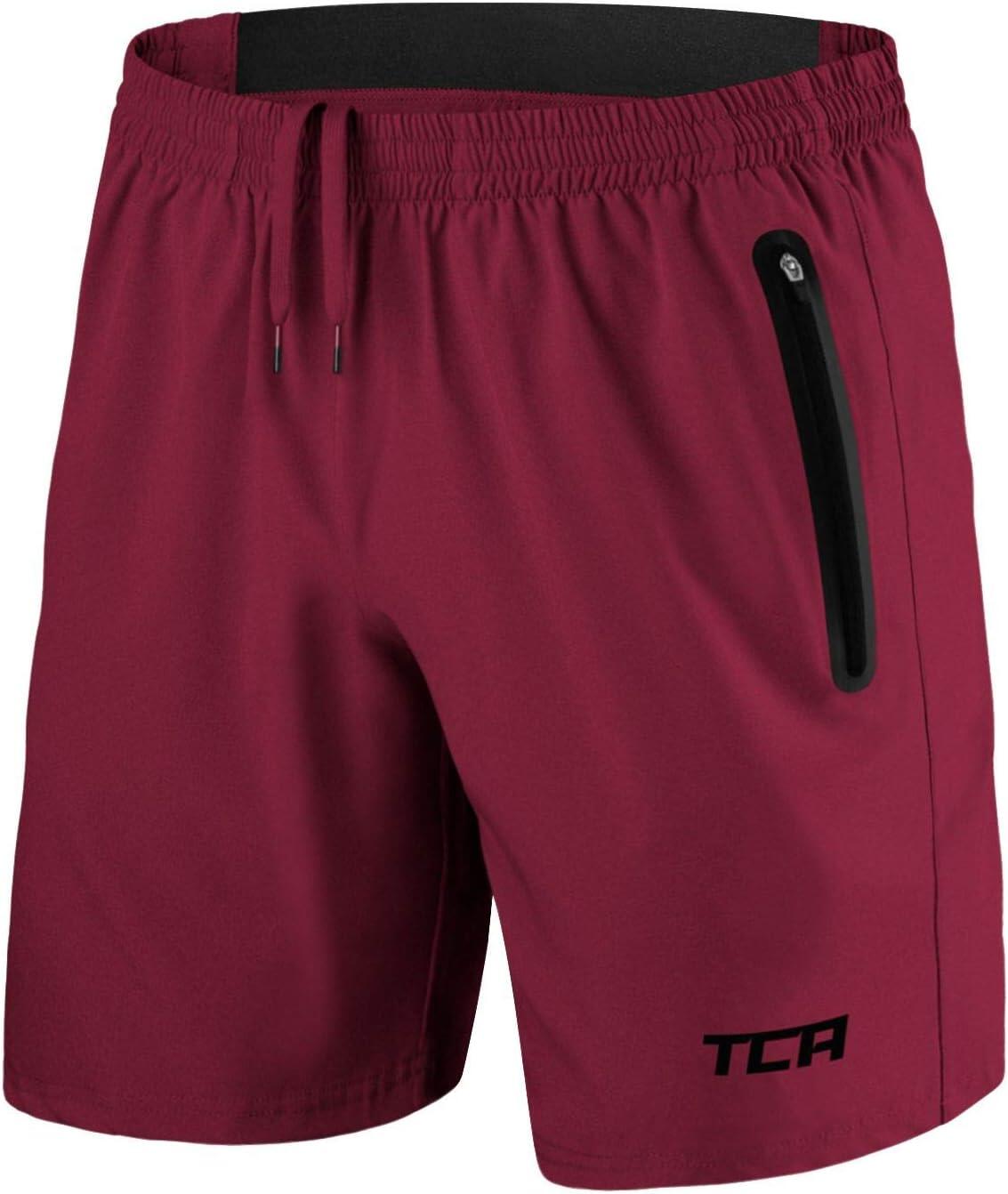 Men's Elite Tech Lightweight Running Shorts with Zip Pockets - Carmine Red 1/6