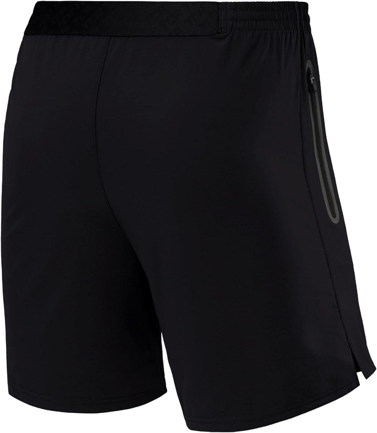 Men's Elite Tech Lightweight Running Shorts with Zip Pockets - Triple Black 2/6