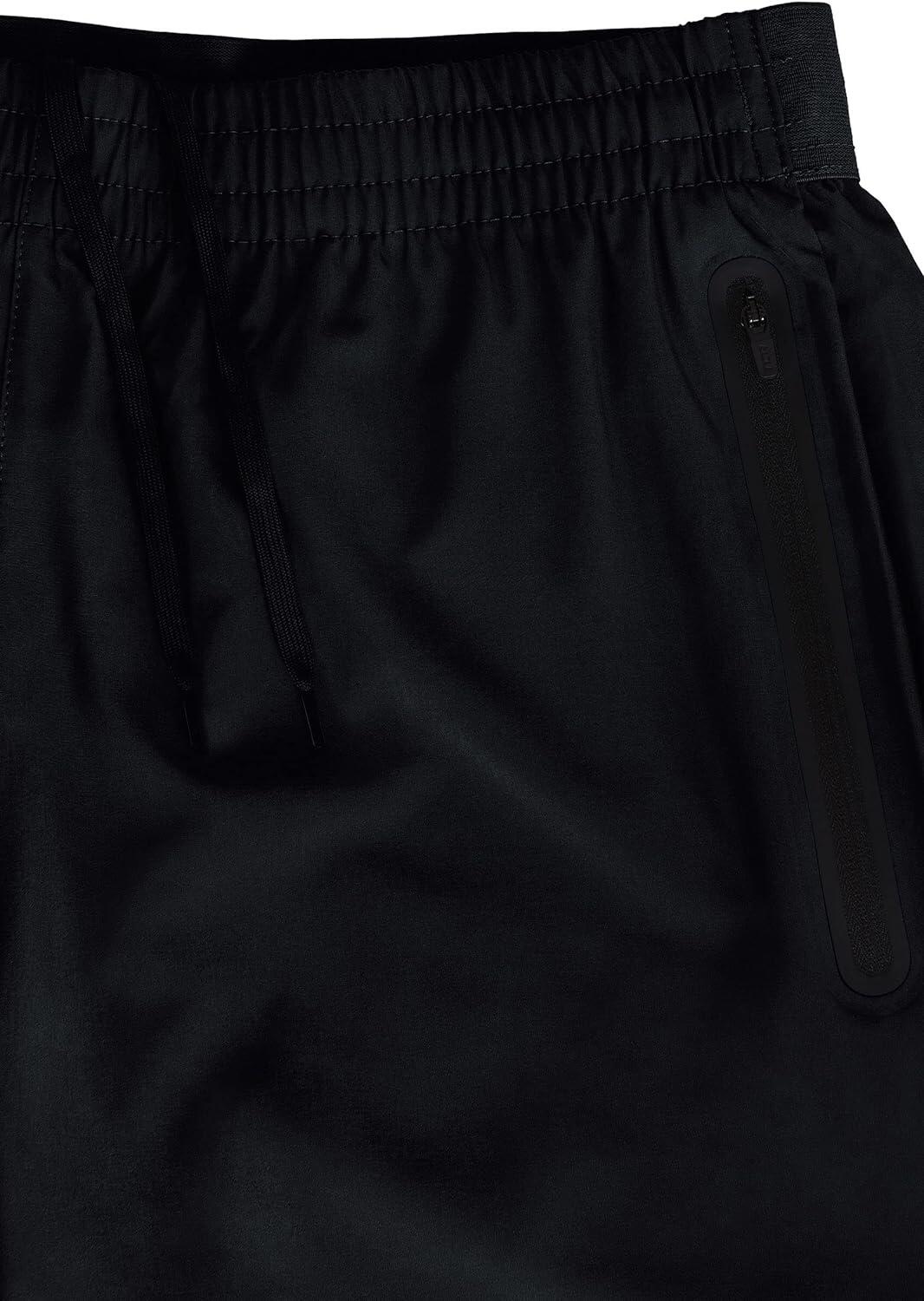 Men's Elite Tech Lightweight Running Shorts with Zip Pockets - Triple Black 3/6