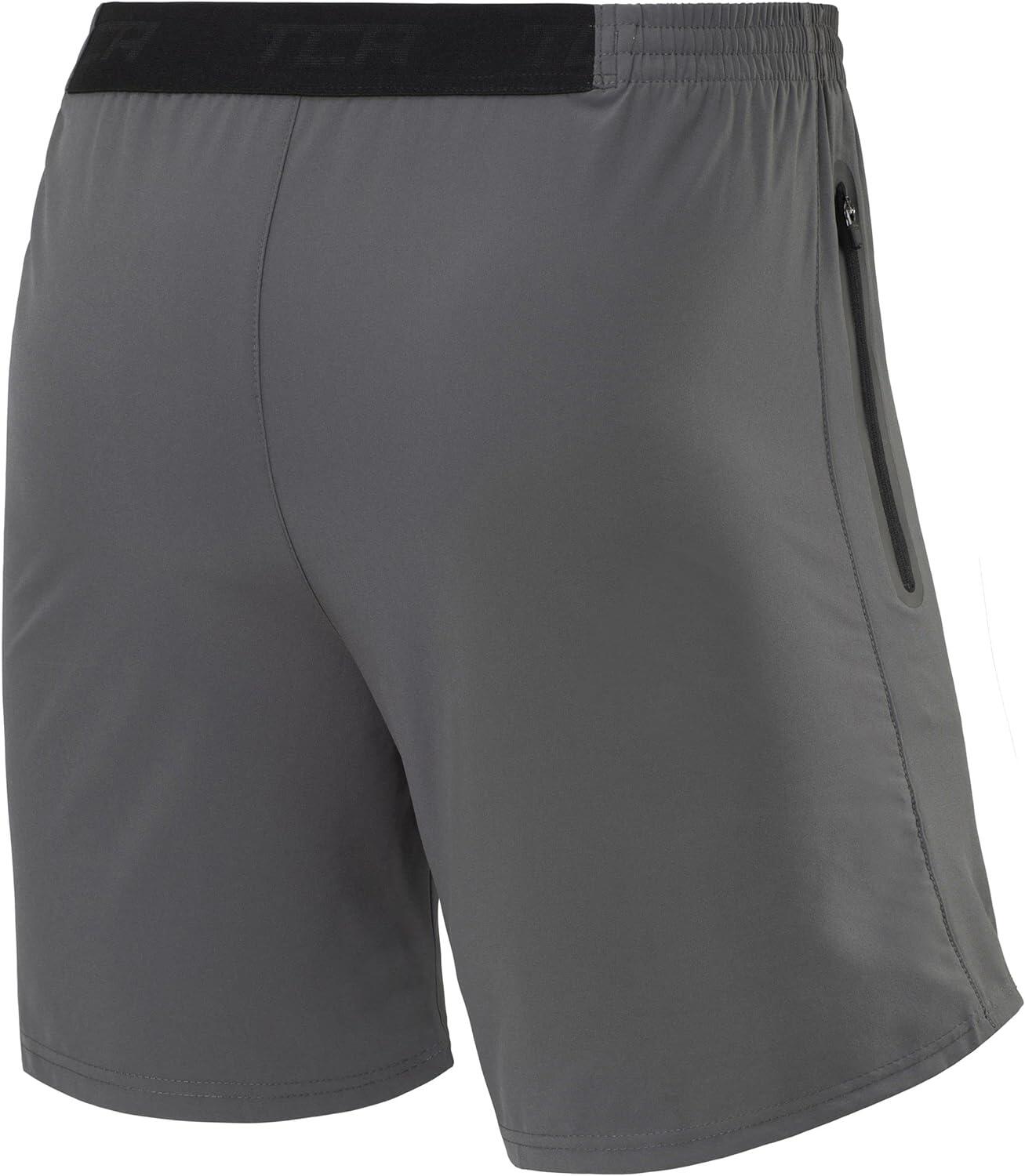 Men's Elite Tech Lightweight Running Shorts with Zip Pockets - Asphalt 2/6