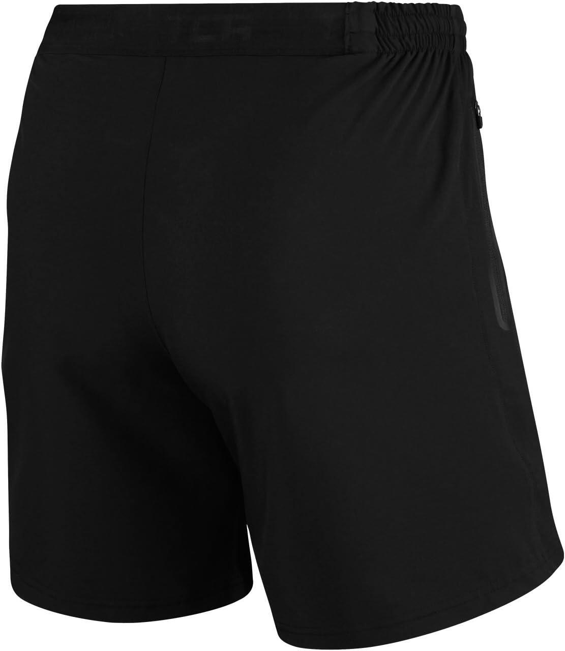 Men's Elite Tech Lightweight Running Shorts with Zip Pockets - Black/Black 2/6