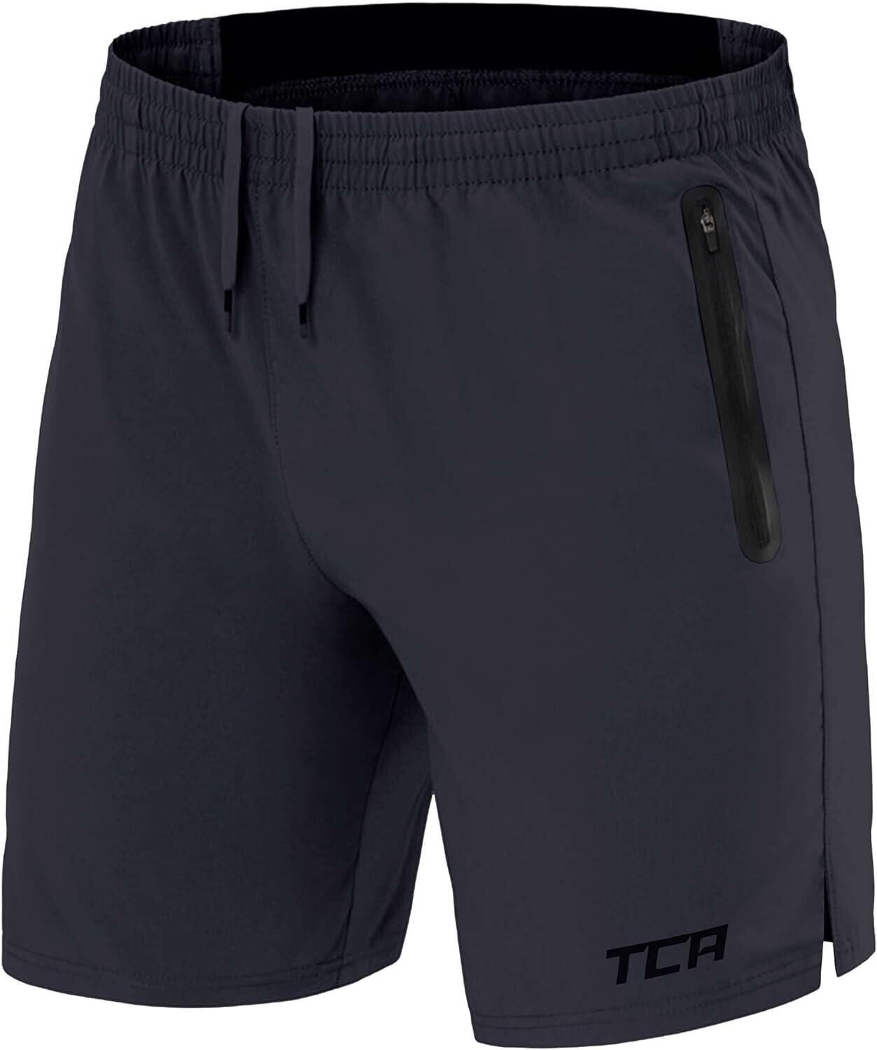 TCA Men's Elite Tech Lightweight Running Shorts with Zip Pockets - Smoke Grey