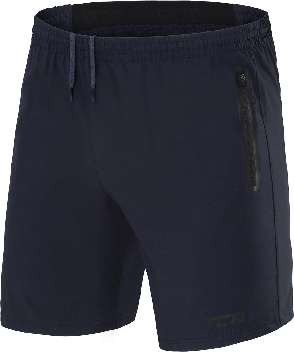 Men s Elite Tech Lightweight Running Shorts with Zip Pockets Black Black TCA Decathlon